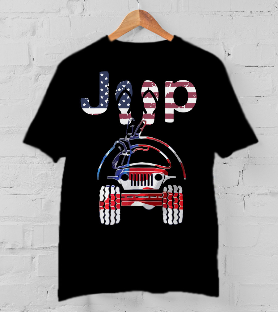 JEEP American Flag Off-Road Adventure T-Shirt