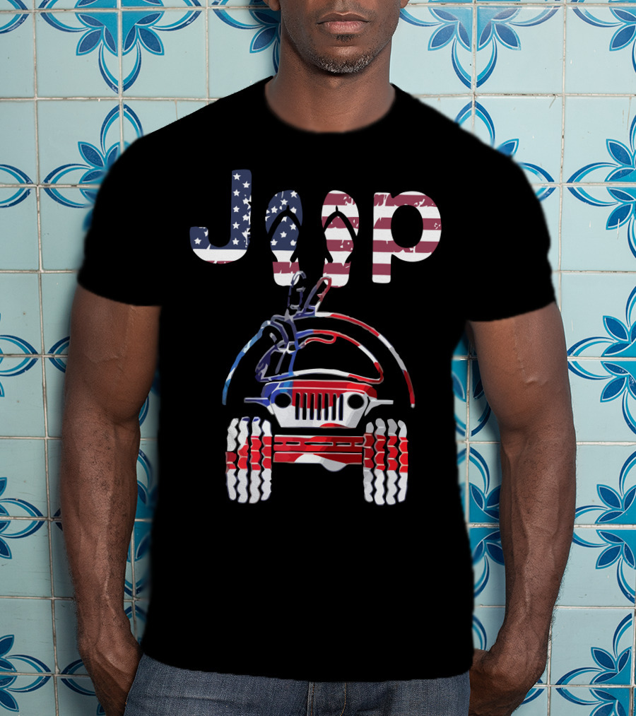 JEEP American Flag Off-Road Adventure T-Shirt