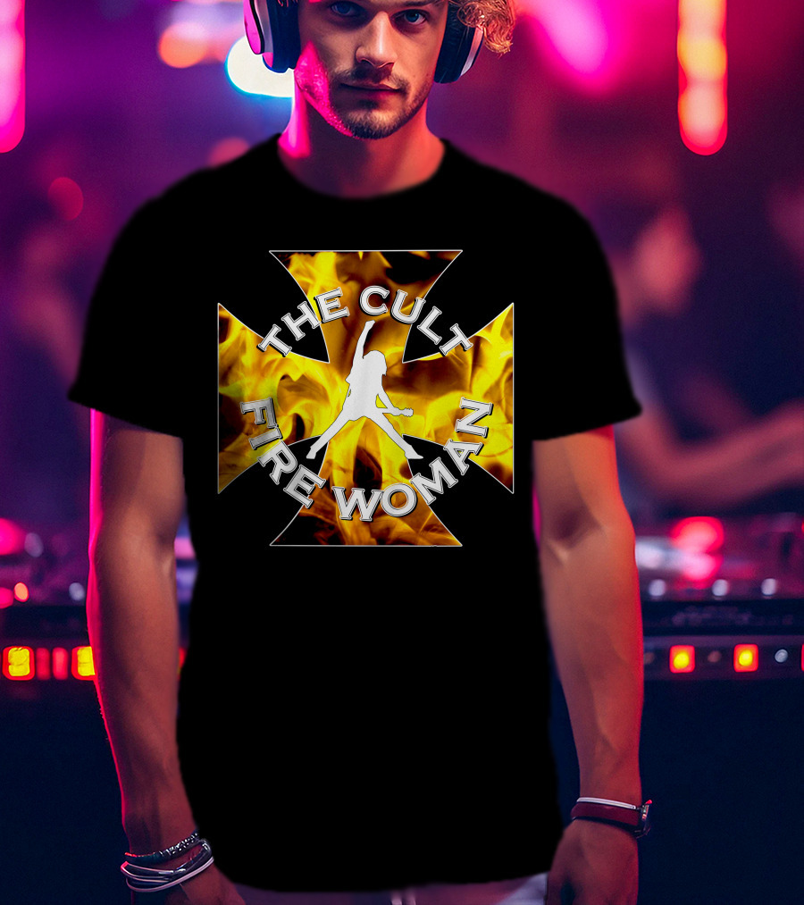 The Cult Fire Woman Flames Emblem T-Shirt