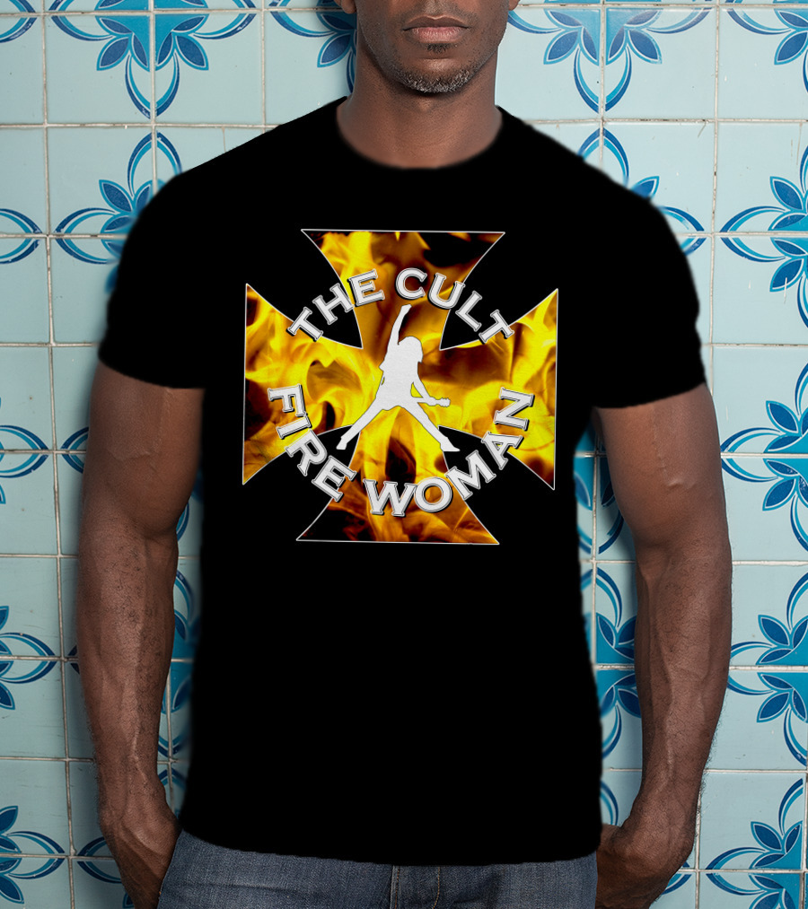 The Cult Fire Woman Flames Emblem T-Shirt
