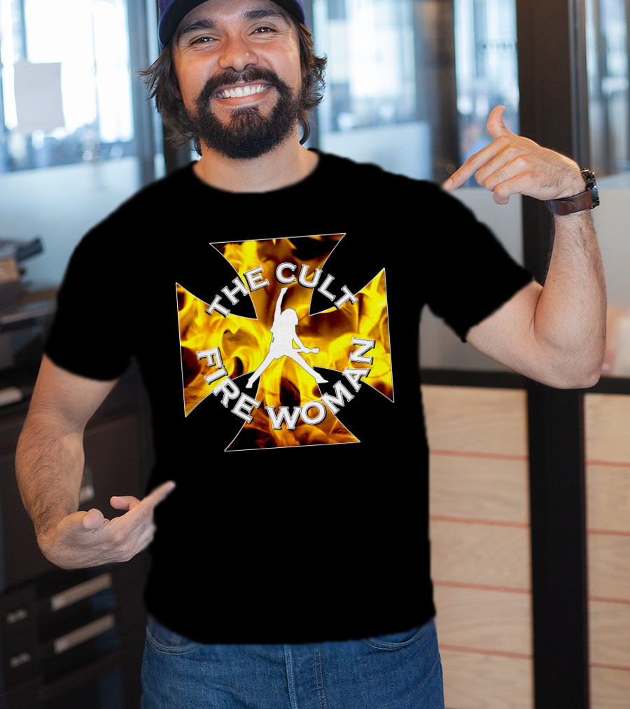 The Cult Fire Woman Flames Emblem T-Shirt