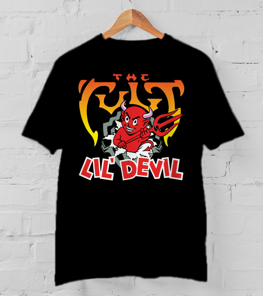 The Cult Lil' Devil Iconic Red Character With Pitchfork T-Shirt
