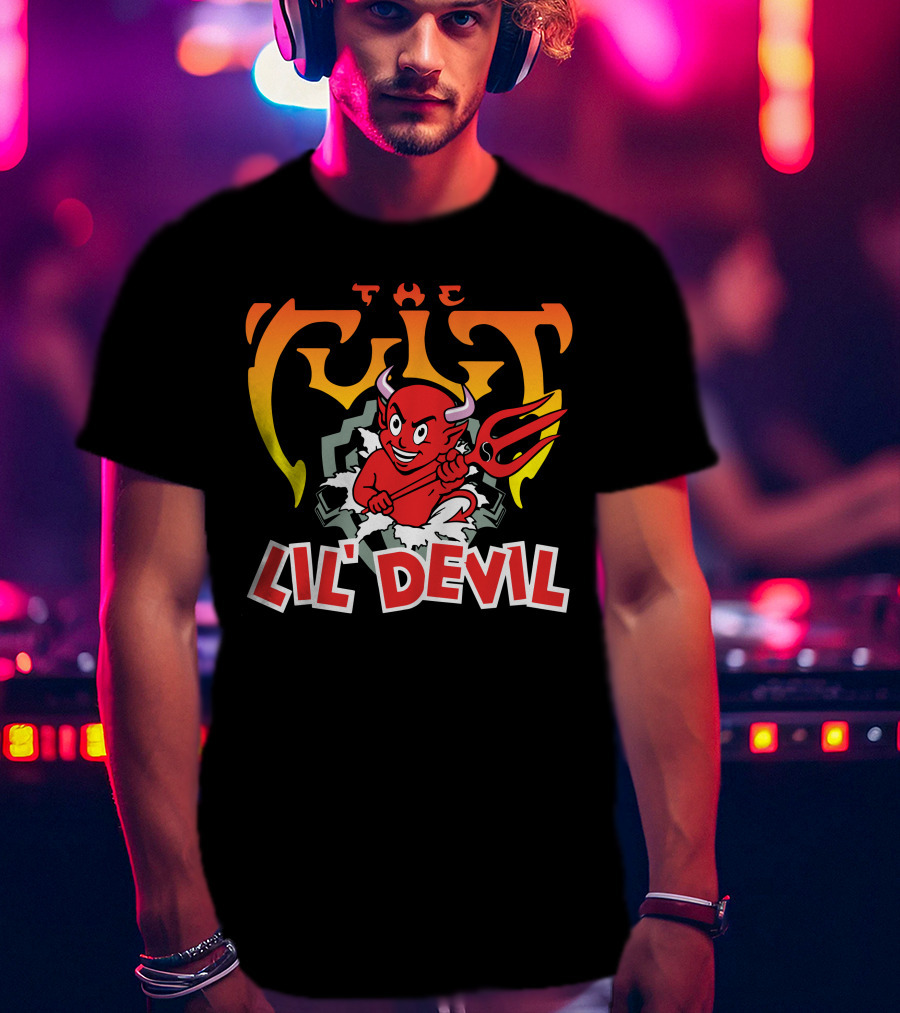 The Cult Lil' Devil Iconic Red Character With Pitchfork T-Shirt