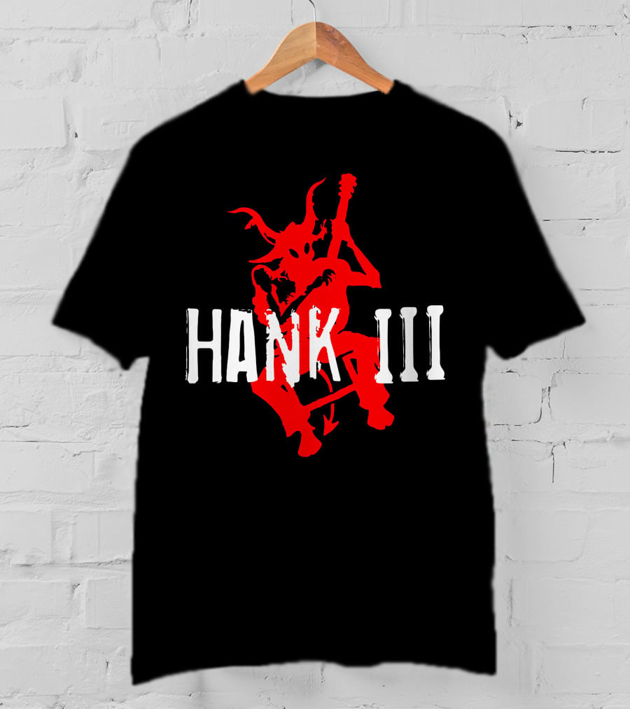 Hank III Red Devil Playing Guitar T-Shirt