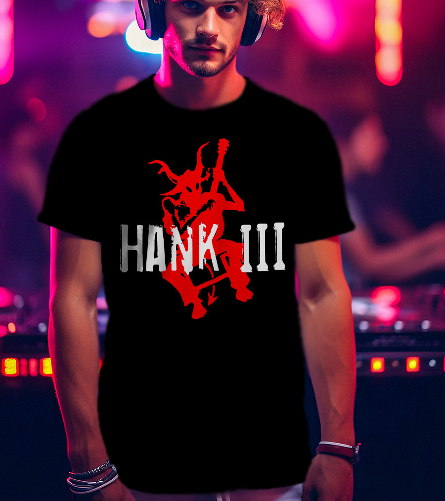 Hank III Red Devil Playing Guitar T-Shirt