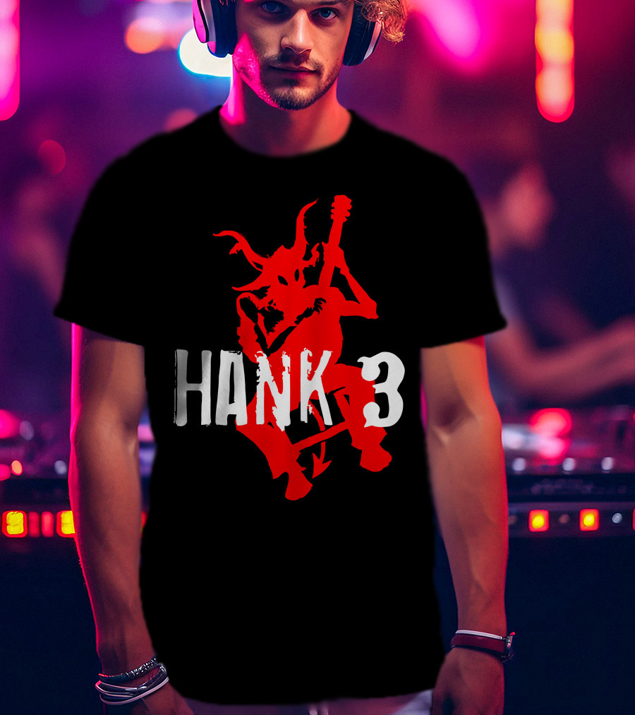 Hank 3 Red Devil Playing Guitar T-Shirt