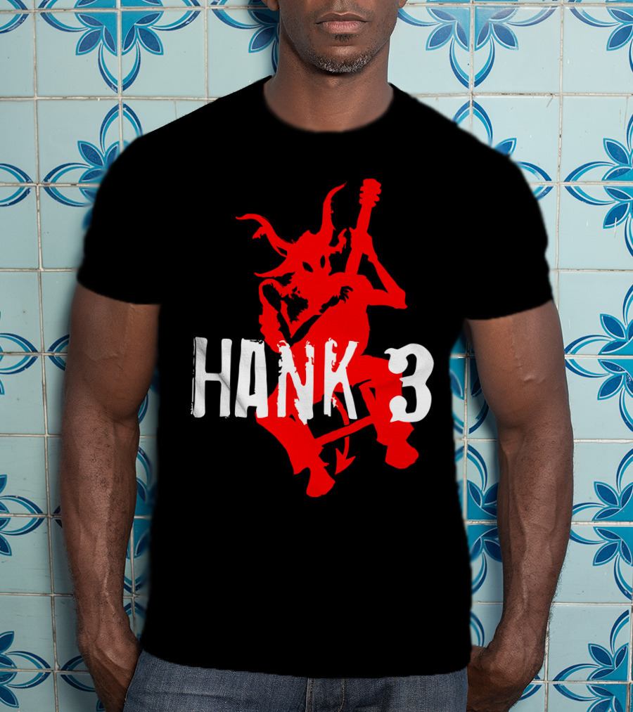 Hank 3 Red Devil Playing Guitar T-Shirt