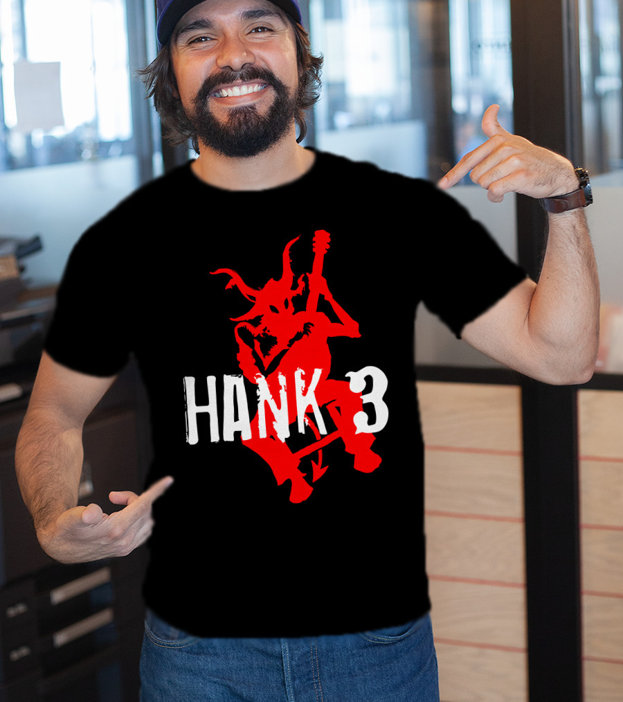 Hank 3 Red Devil Playing Guitar T-Shirt