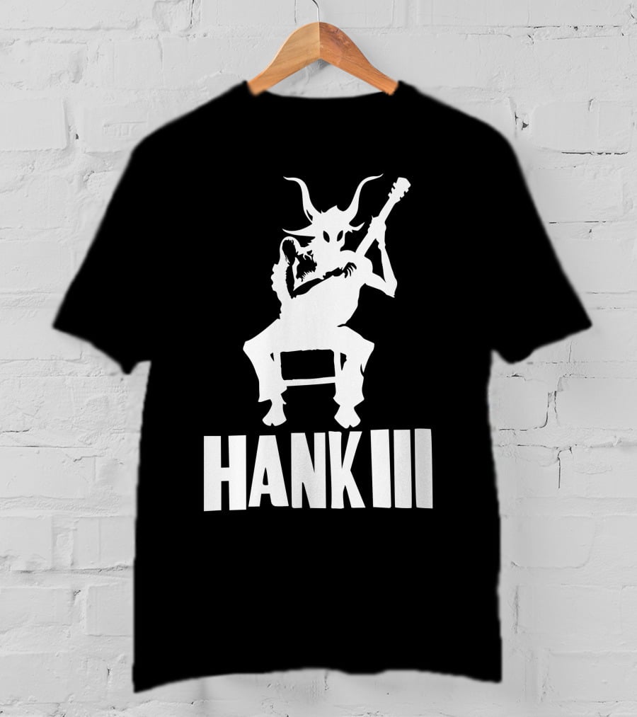 Hank III Goat Demon Playing Guitar T-Shirt