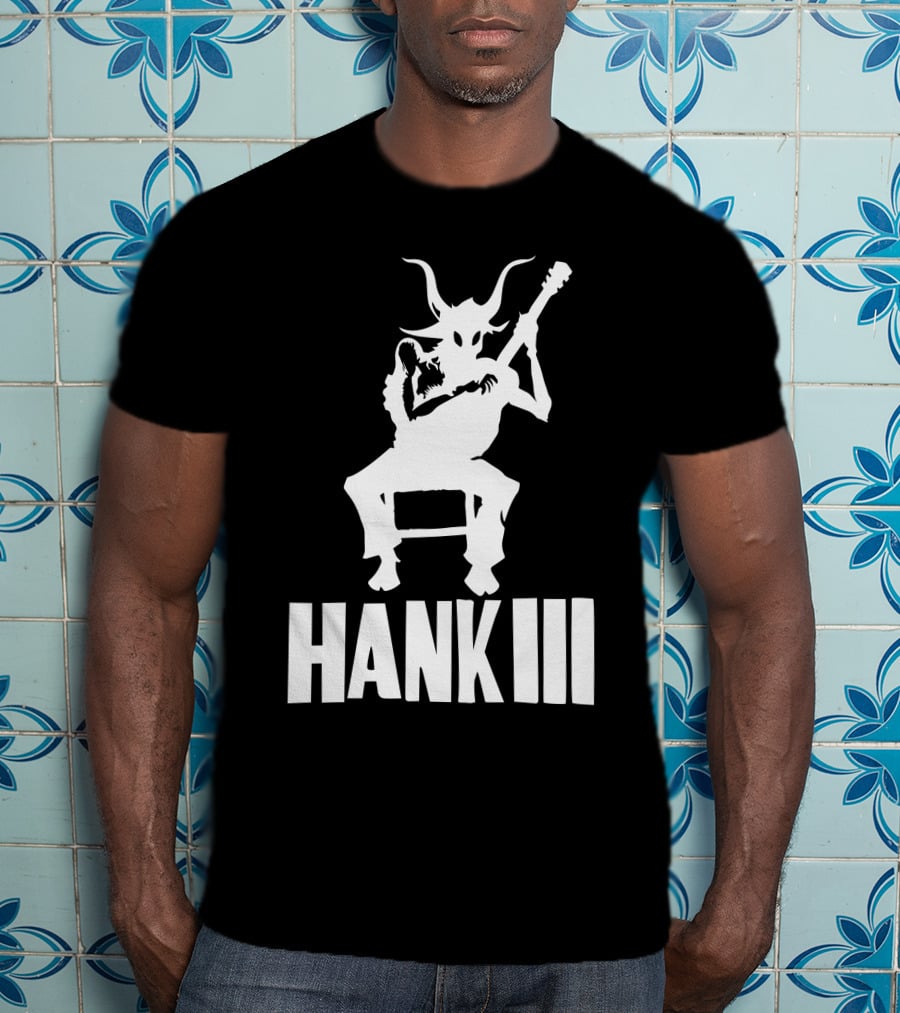 Hank III Goat Demon Playing Guitar T-Shirt