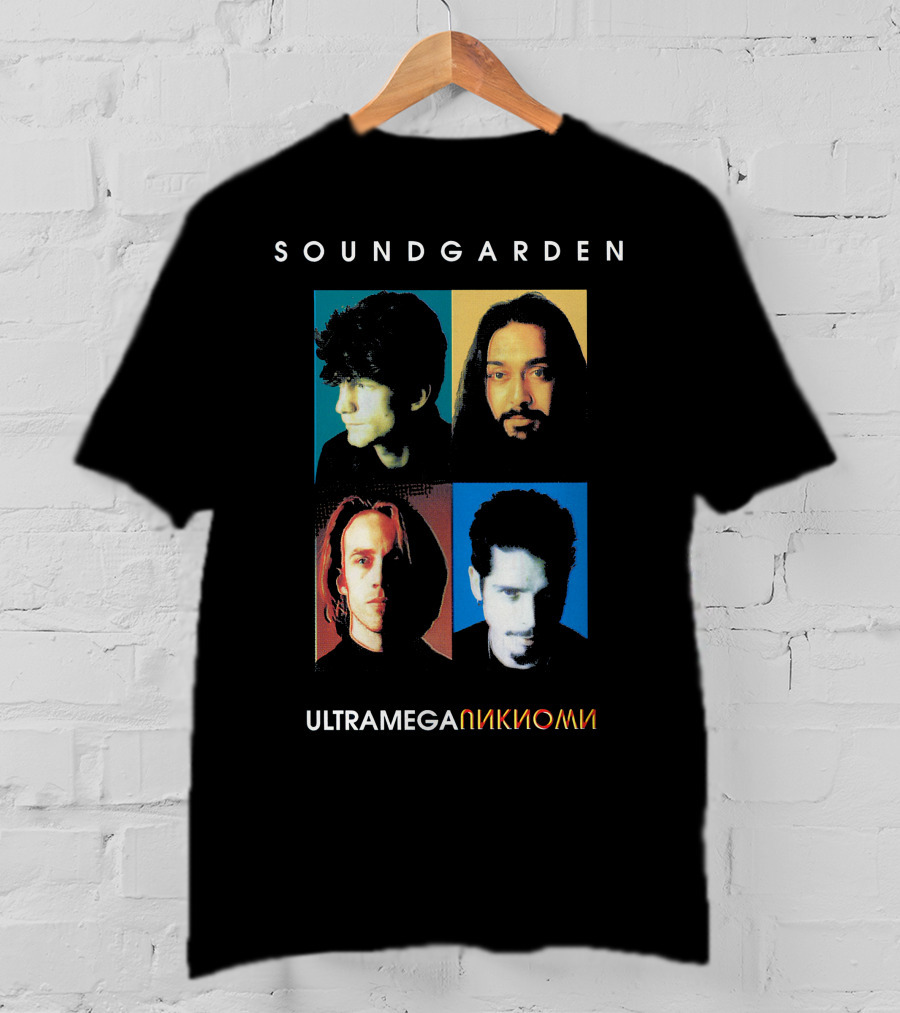 Soundgarden Ultramega OK Album Cover Quadrant Faces T-Shirt