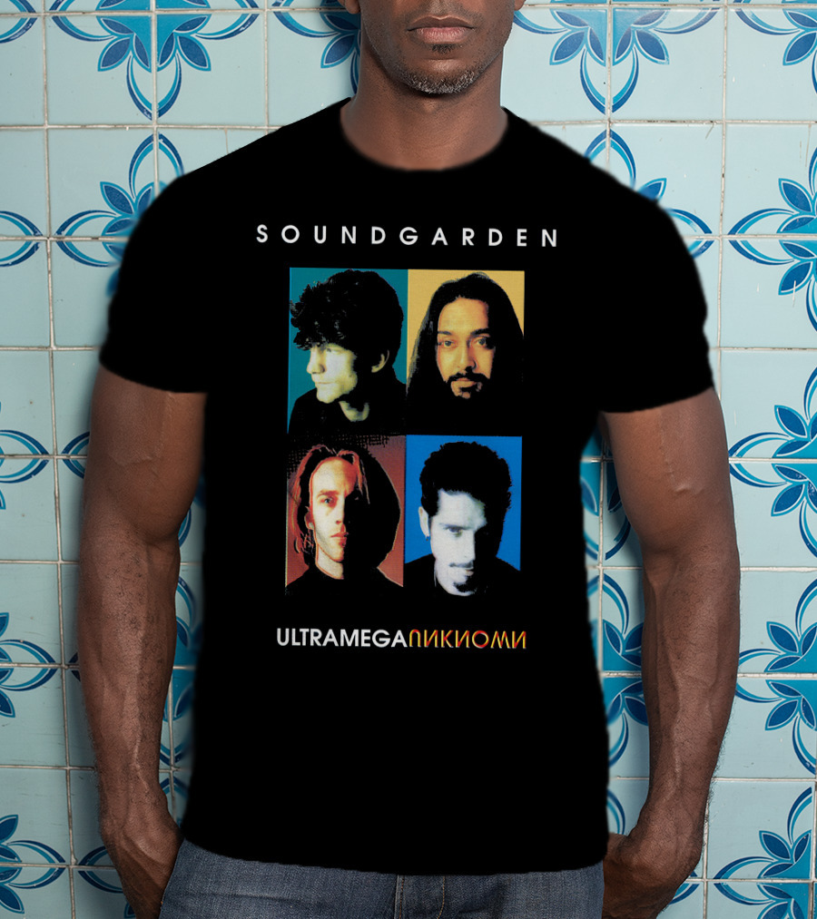 Soundgarden Ultramega OK Album Cover Quadrant Faces T-Shirt