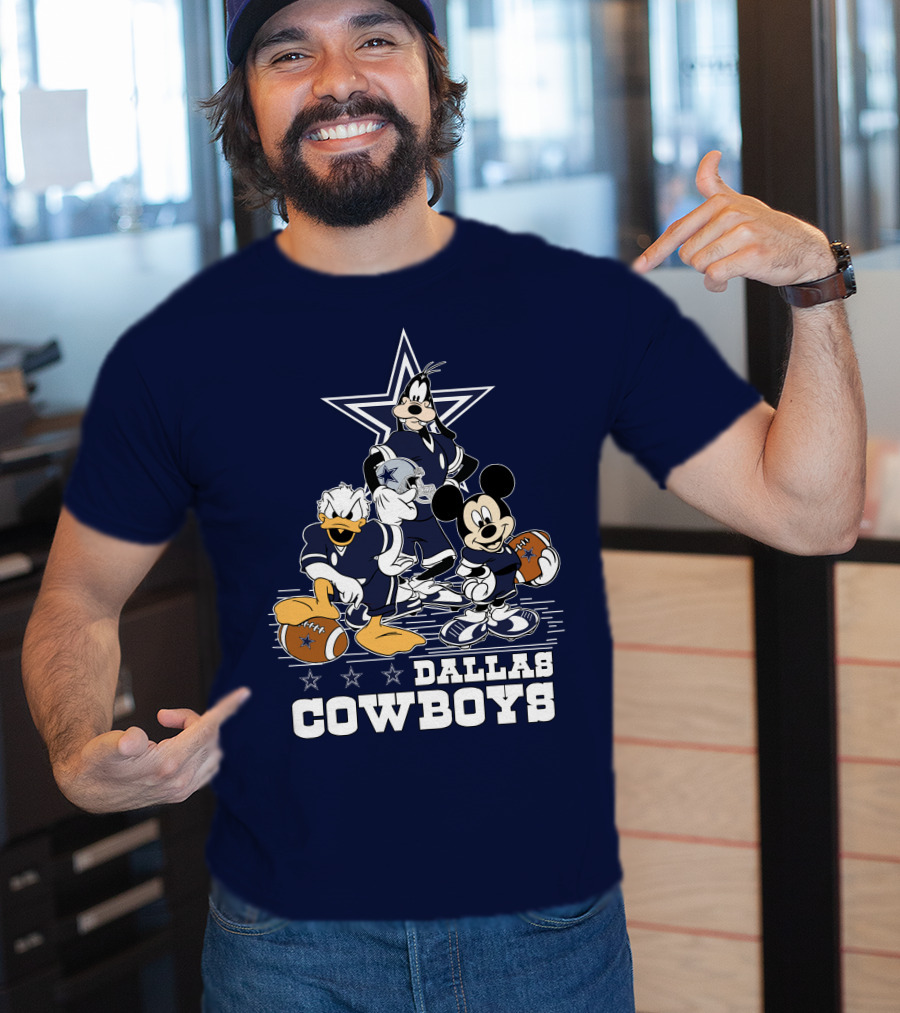 Dallas Cowboys Mickey Donald Goofy Football Team T-Shirt