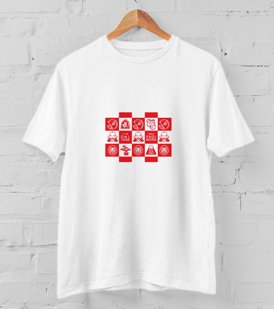 Uniqlo Omiyage Engimono Icons Red White Blocks T-Shirt