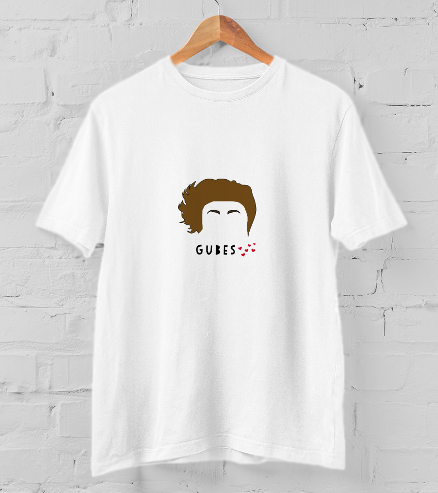 Gubes Matthew Gray Gubler Hair Silhouette With Hearts T-Shirt