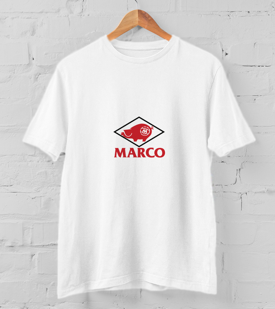 MARCO Pig Logo Red Black Diamond T-Shirt