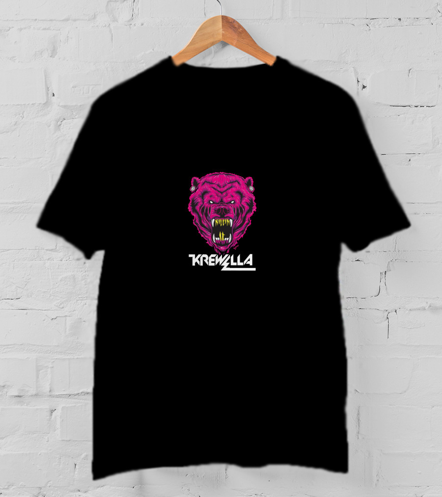 Krewella Fierce Neon Bear Head T-Shirt