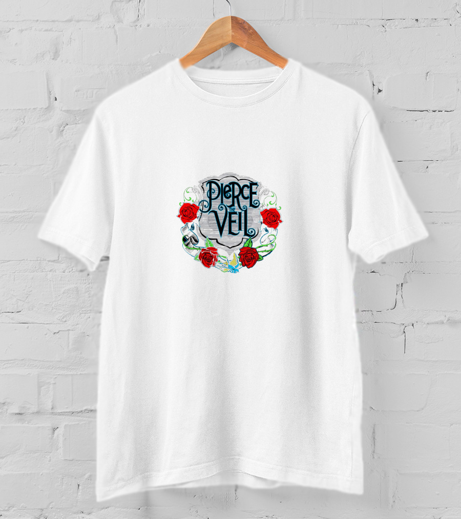 Pierce The Veil Roses And Scrollwork T-Shirt
