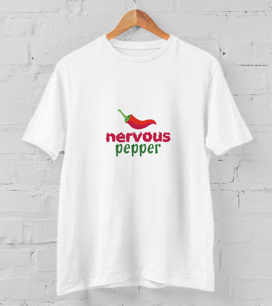 Nervous Pepper Red Chili Drawing T-Shirt