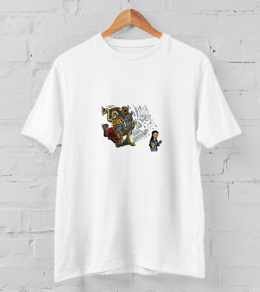 AOCMerch Socialism Satire Comic Character Scene T-Shirt