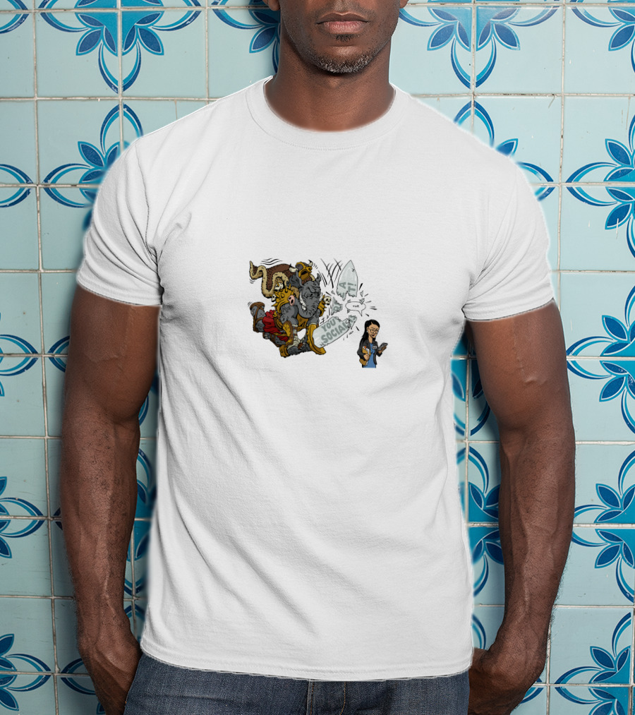 AOCMerch Socialism Satire Comic Character Scene T-Shirt