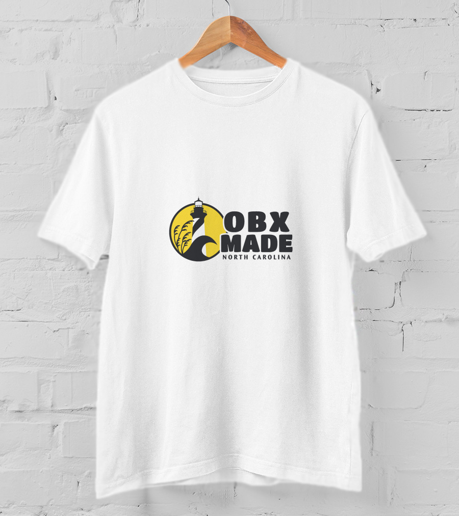 OBX Made North Carolina Lighthouse Wave Badge T-Shirt