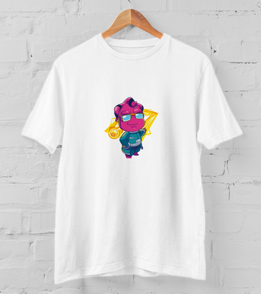 Jawsh Mi Token Character With Sunglasses And Yellow Star Background T-Shirt