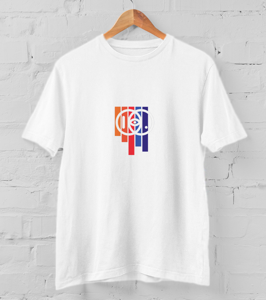 IDKHOW Eye Stripes Red Blue Orange T-Shirt