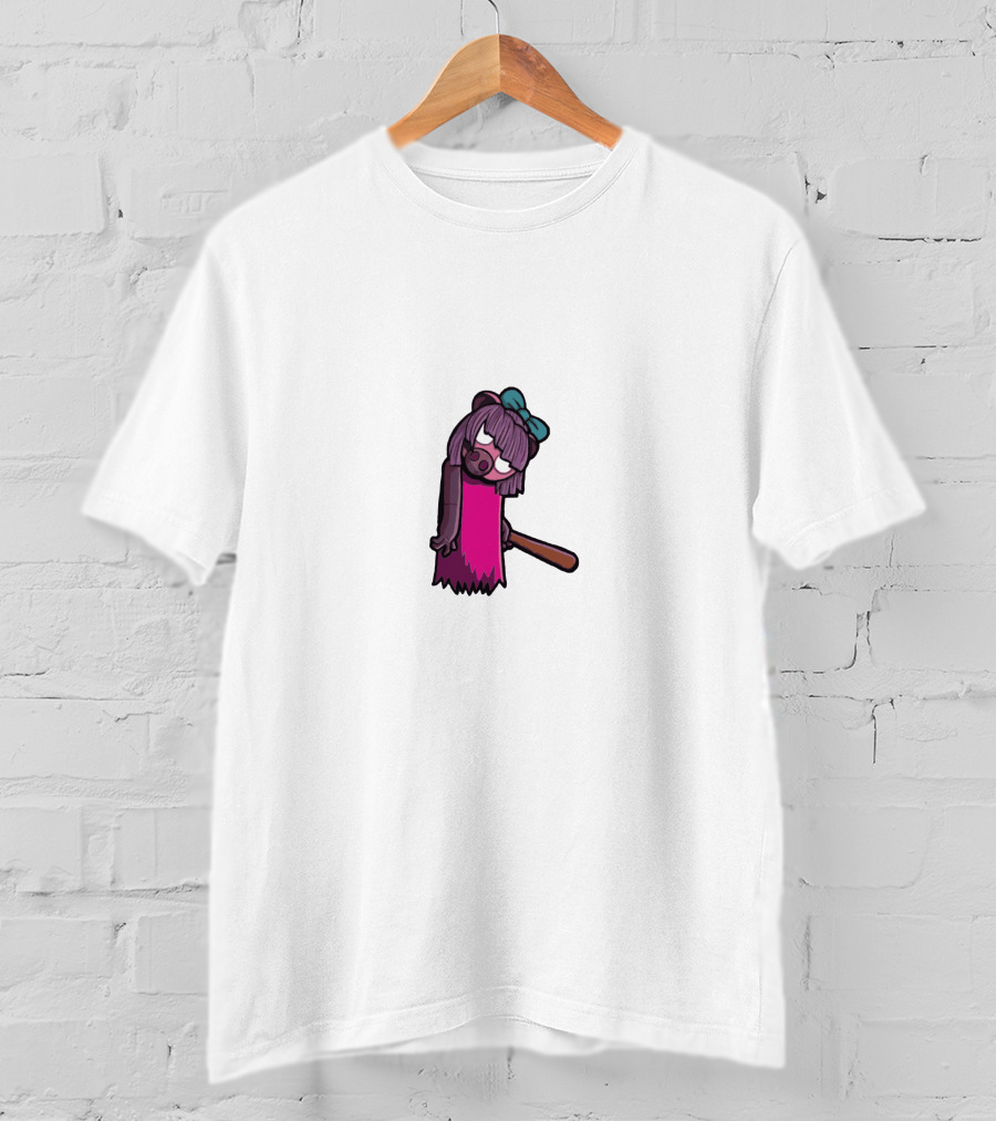 Kindly Keyin Bat-Wielding Purple Bear Character T-Shirt