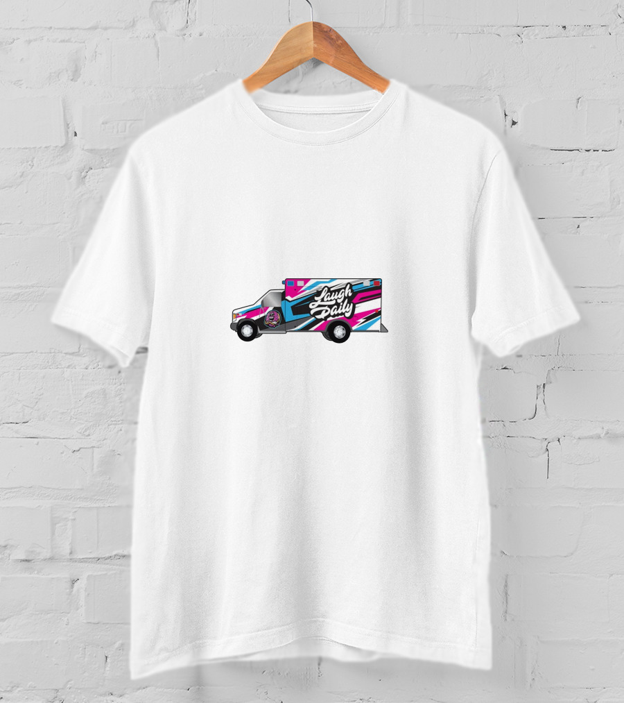 Laugh Daily JStu Colorful Truck T-Shirt