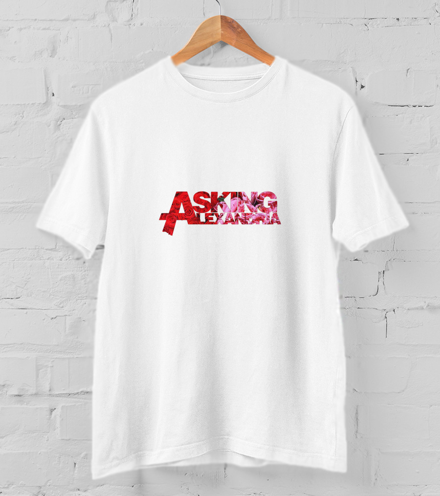 Asking Alexandria Floral Red And Pink Logo Roses T-Shirt