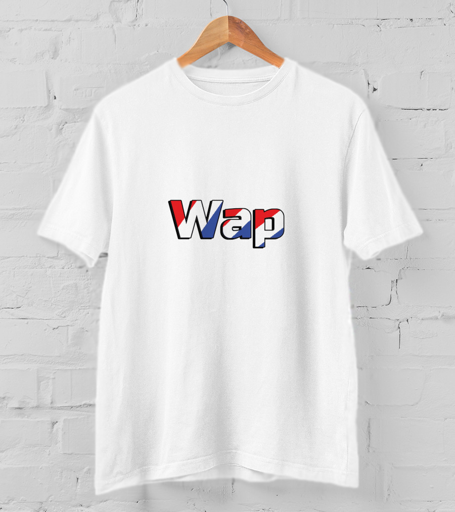Wap Red White Blue Lettering Style Merchandise T-Shirt