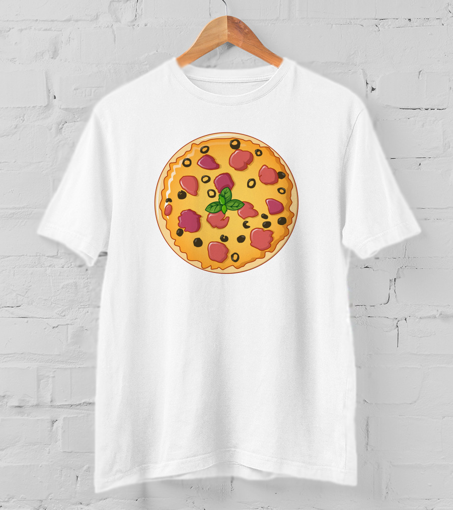 Pizza Meaning Basil Olive Pepperoni Pizza T-Shirt