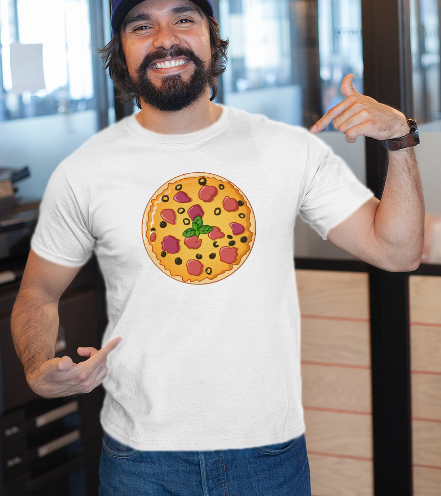Pizza Meaning Basil Olive Pepperoni Pizza T-Shirt