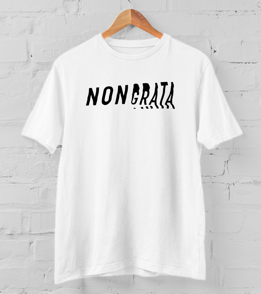 NON GRATA Distorted Text T-Shirt