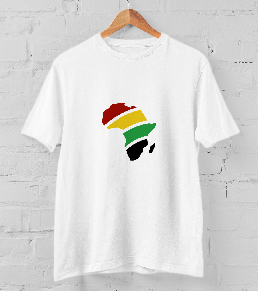 African Map Red Yellow Green Black T-Shirt