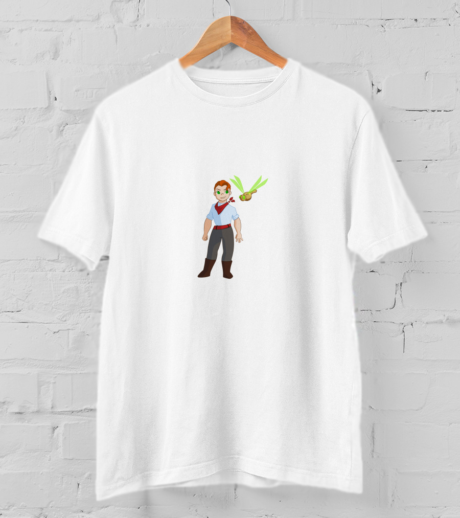 Jatie Fit Character With Flying Creature Sidekick Adventure T-Shirt