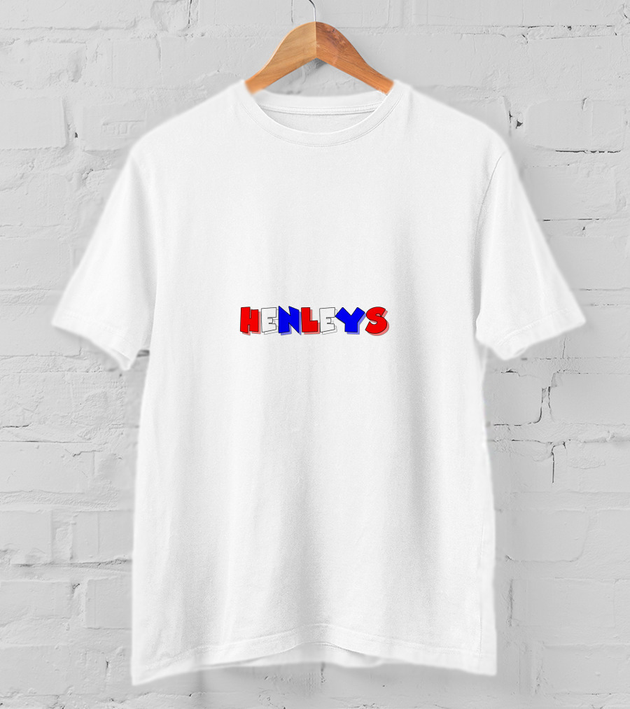 HENLEYS Red White Blue Bold Lettering T-Shirt