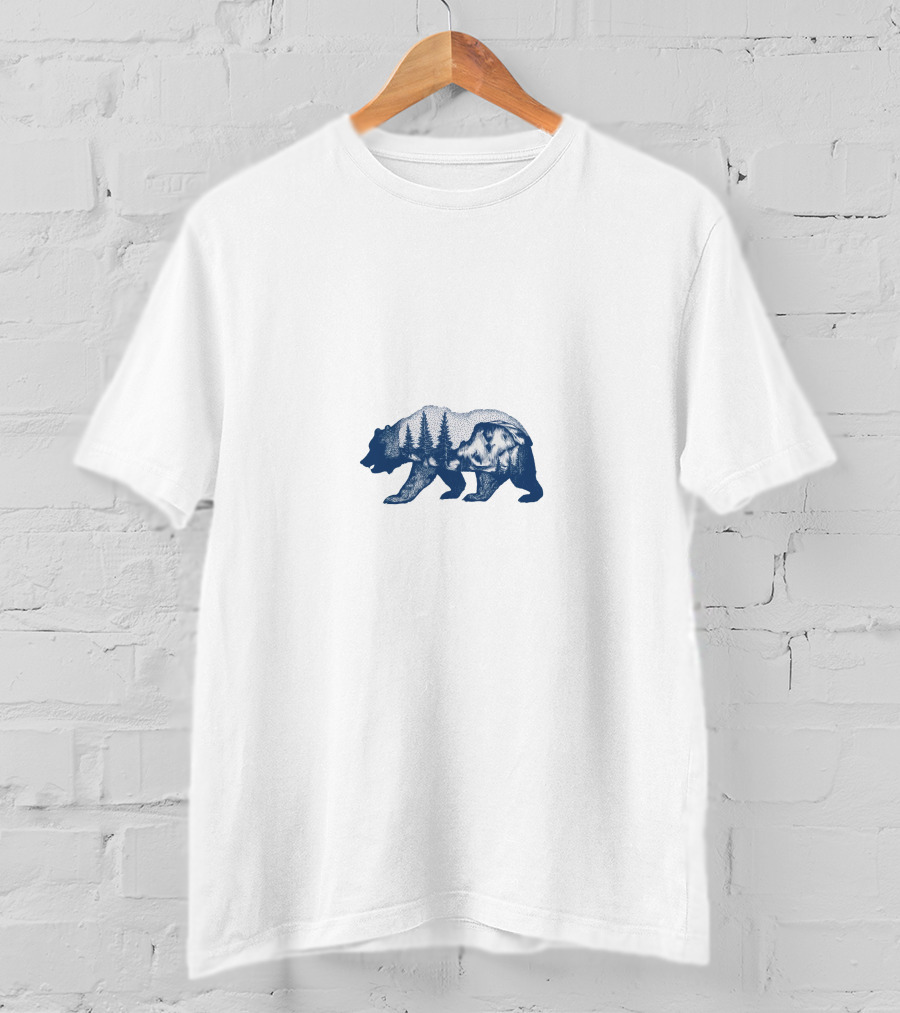 Yosemite Bear With Forest And Mountain T-Shirt