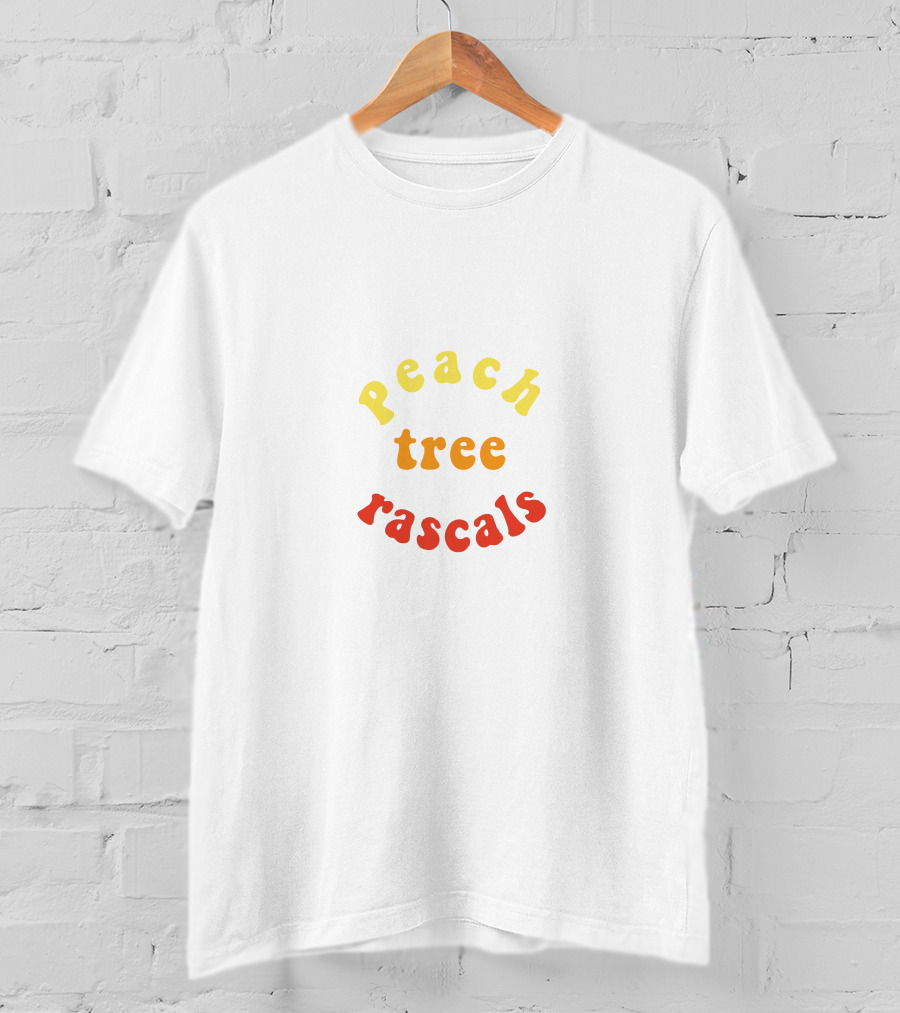 Peach Tree Rascals Colorful Text Motif T-Shirt