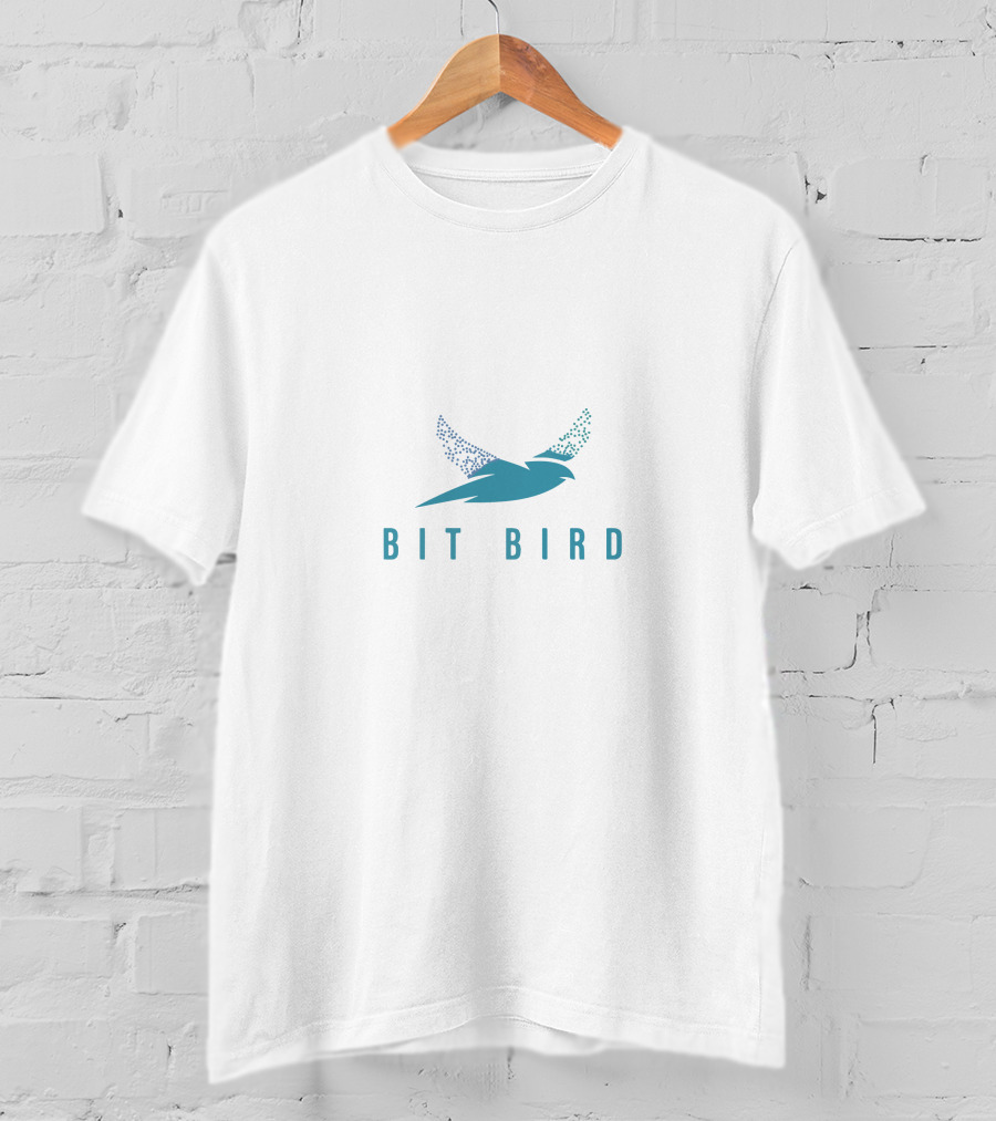 Bit Bird Logo With Stylized Digital Wing T-Shirt