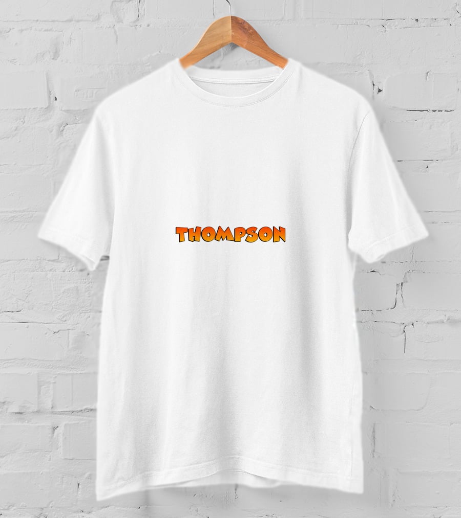Thompson Comic Style Bold Text Orange Font T-Shirt