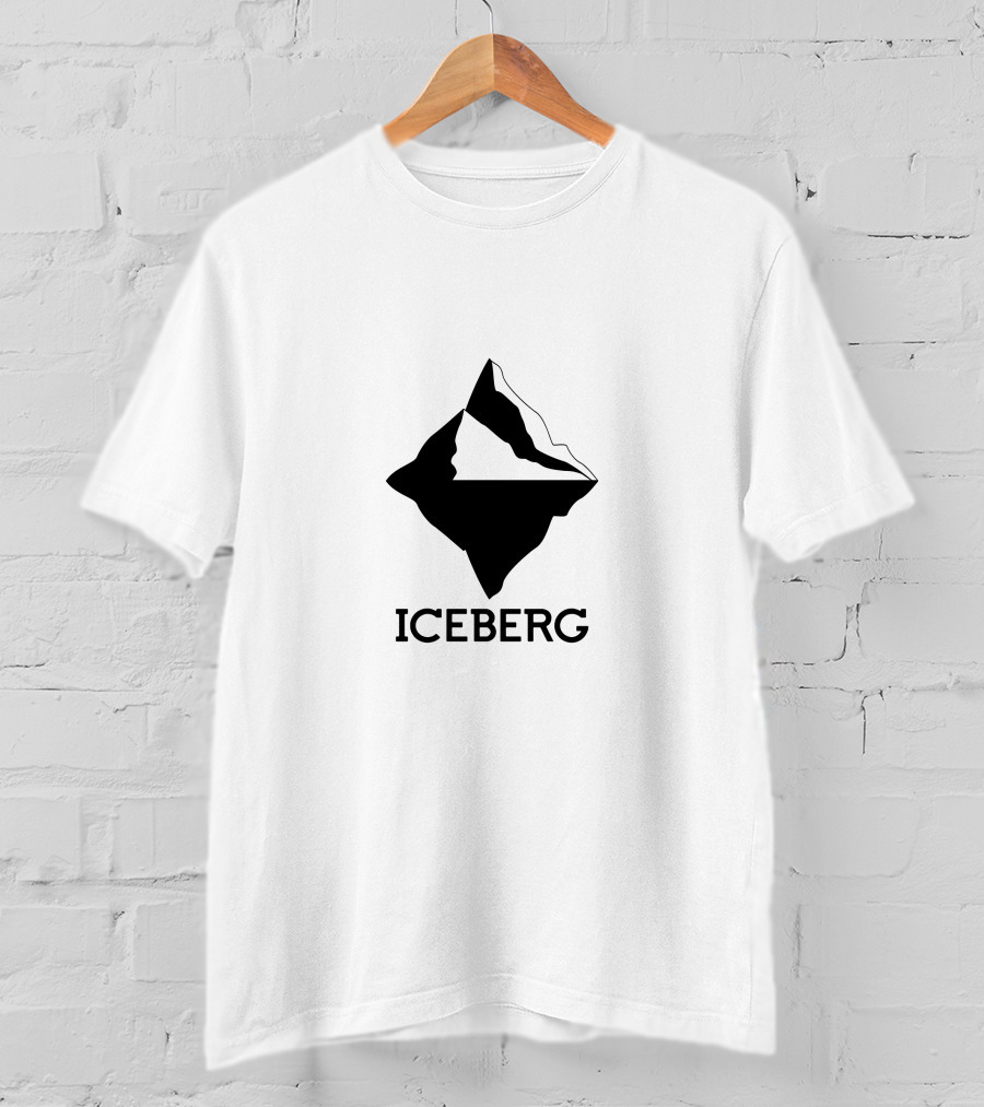 ICEBERG Geometric Black And White Abstract T-Shirt
