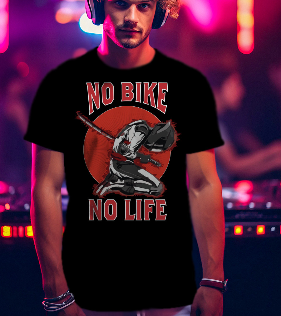 No Bike No Life Knight USA T-Shirt