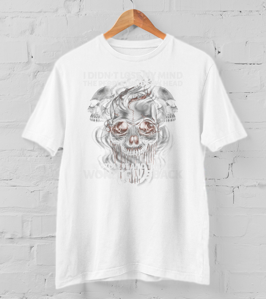 I Didn't Lose My Mind The People Inside My Head Stole It And They Won't Give Back Skull Art Reaper T-Shirt
