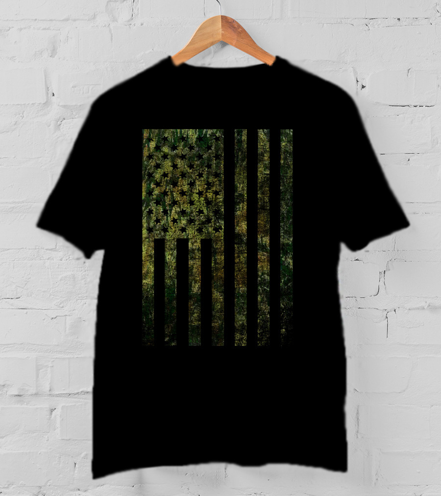 Bike Knight Outdoors American Camo Flag T-Shirt