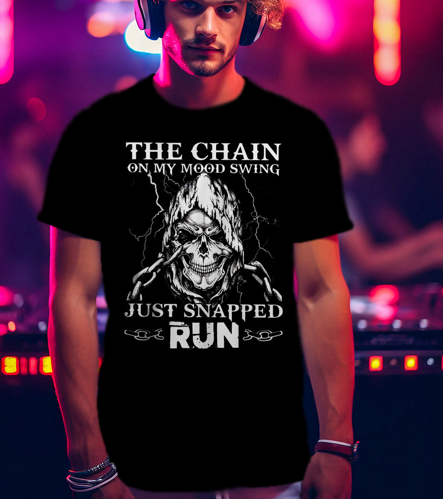 The Chain On My Mood Swing Just Snapped Run Bike Knight Reaper T-Shirt