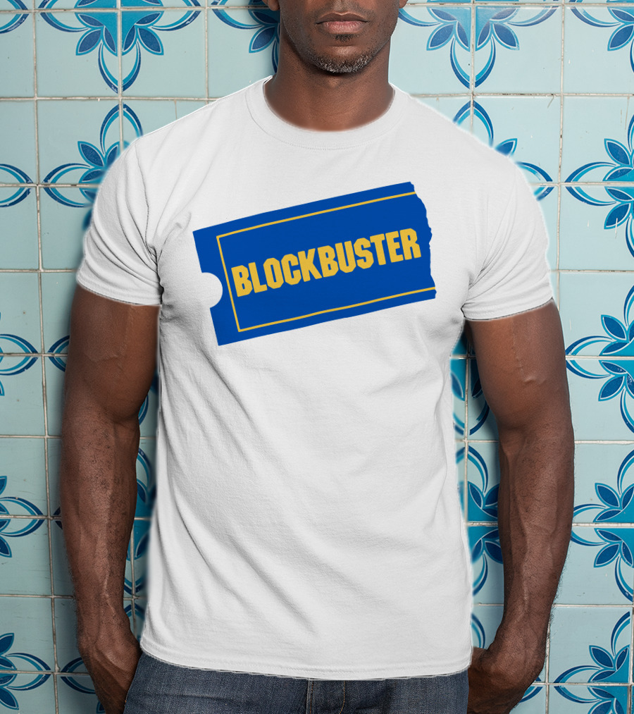 Blockbuster Blue Ticket Logo Nostalgia T-Shirt