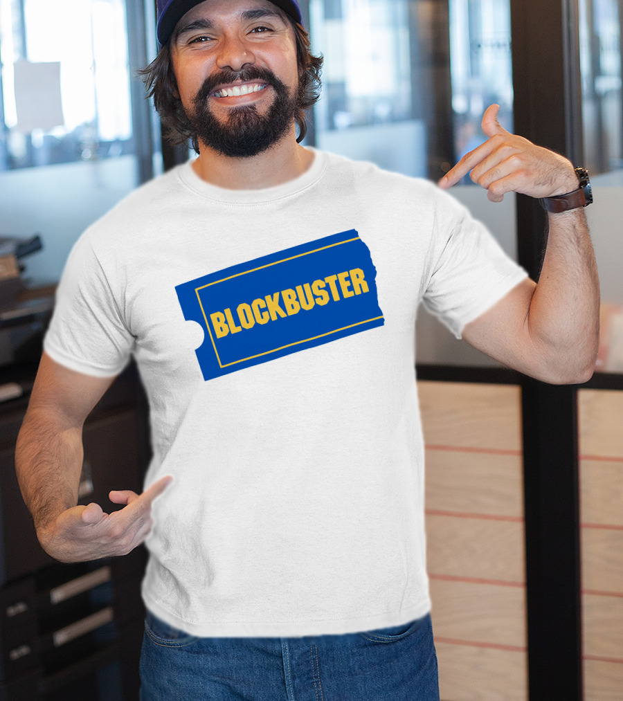 Blockbuster Blue Ticket Logo Nostalgia T-Shirt