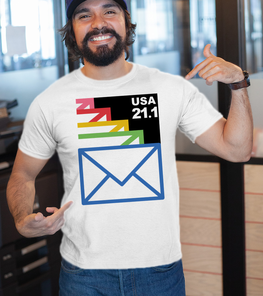 USA 21.1 Envelope Crop Top USPS Merch T-Shirt